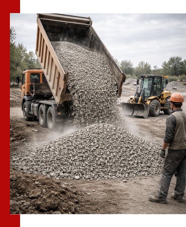 Доставка щебня в Торжке крупными и мелкими фракциями