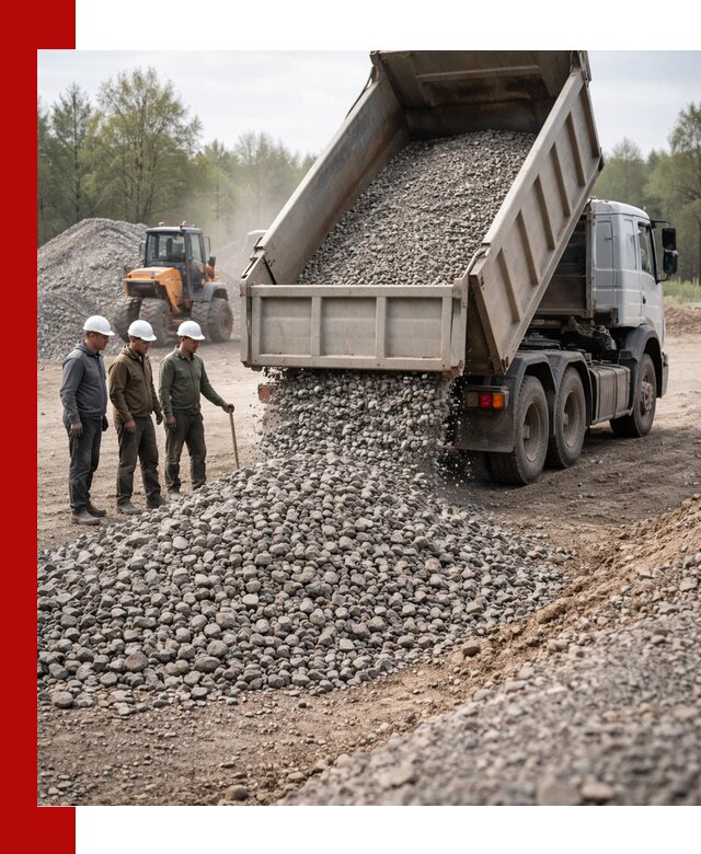 Доставка гравийного щебня фракции 70-120 в Торжке