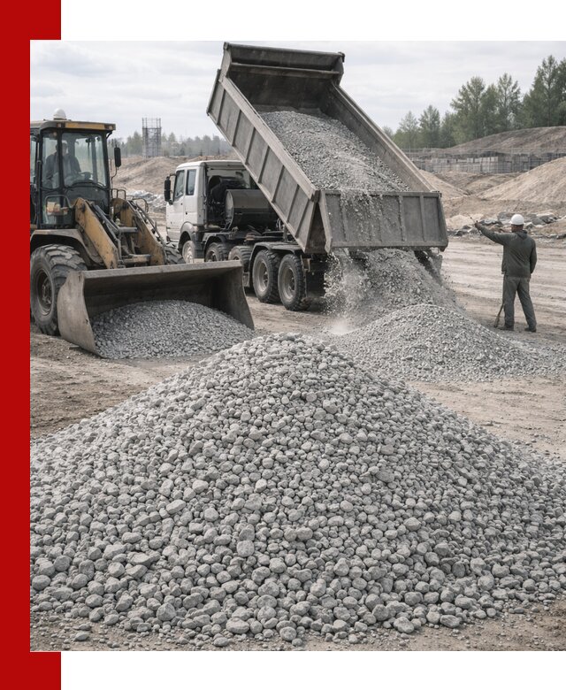 Доставка известнякового щебня фр. 5–20 в Торжке