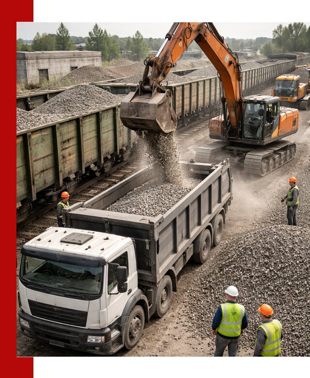 Железнодорожный щебень фракция 25–60 для поставок в Торжке