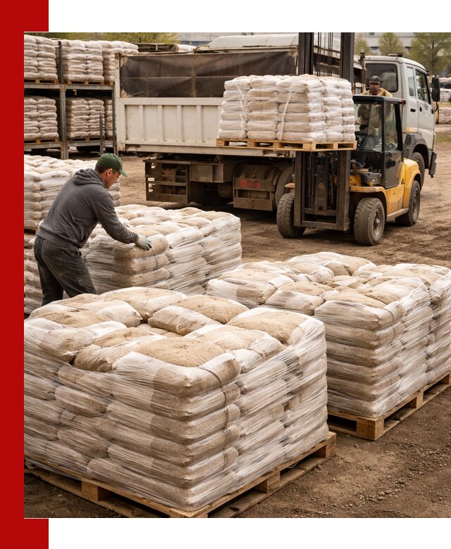 Карьерный песок в мешках с доставкой в Торжке