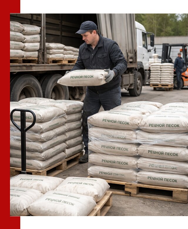 Речной песок в мешках с доставкой в Торжке