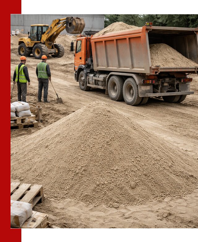 Доставка и продажа мытого речного песка в Торжке