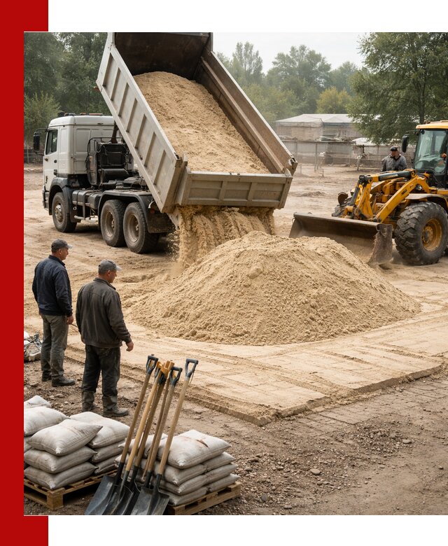 Доставка мытого песка в Торжке с самосвалами по выгодной цене