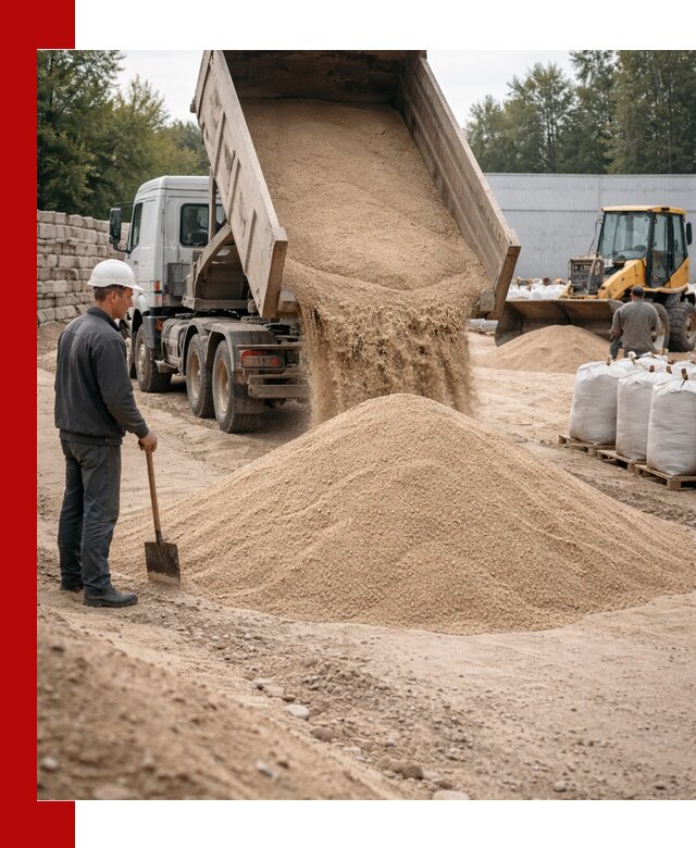 Кварцевый песок фракция 0–3 мм с доставкой в Торжке