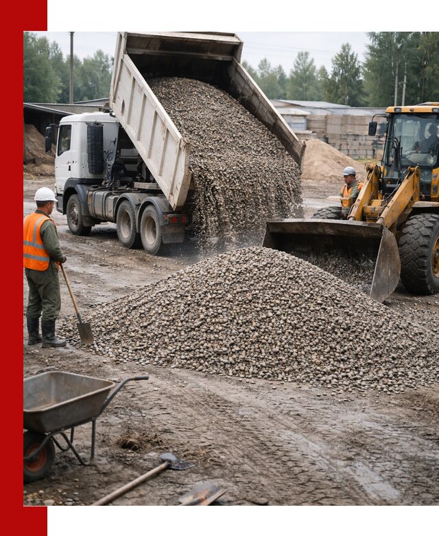 Мытый гравий с доставкой в Торжке от карьера до участка