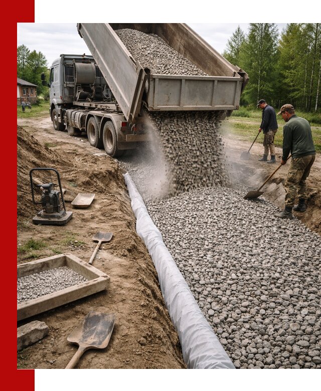 Гравий для дренажа с доставкой в Торжке качественный и недорогой