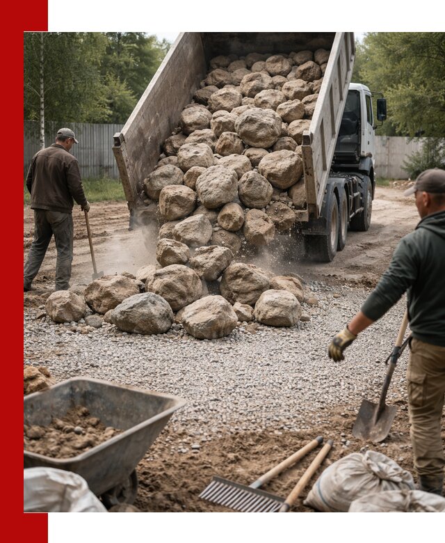Доставка и укладка булыжника в Торжке