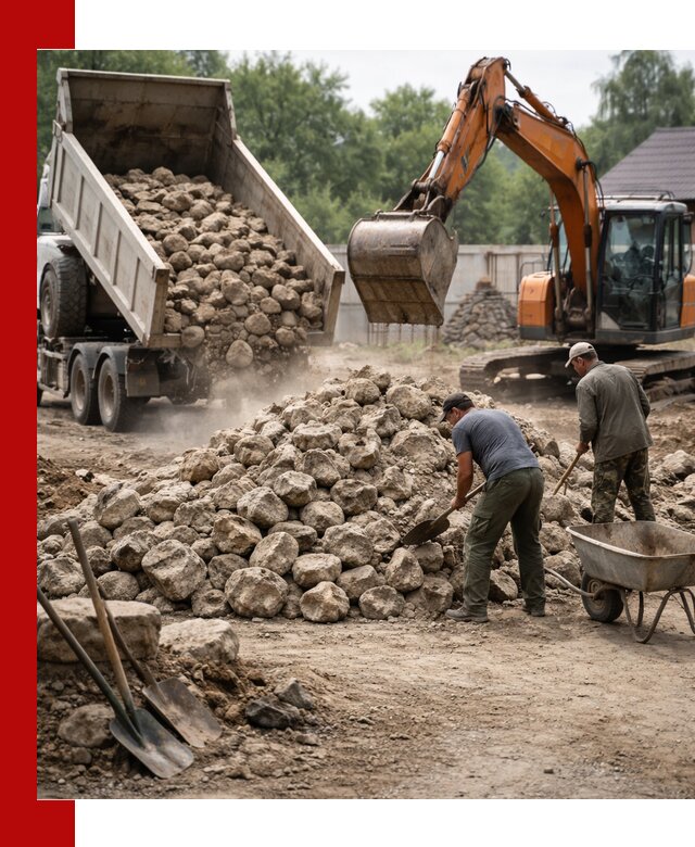 Доставка и разгрузка бутового камня в Торжке