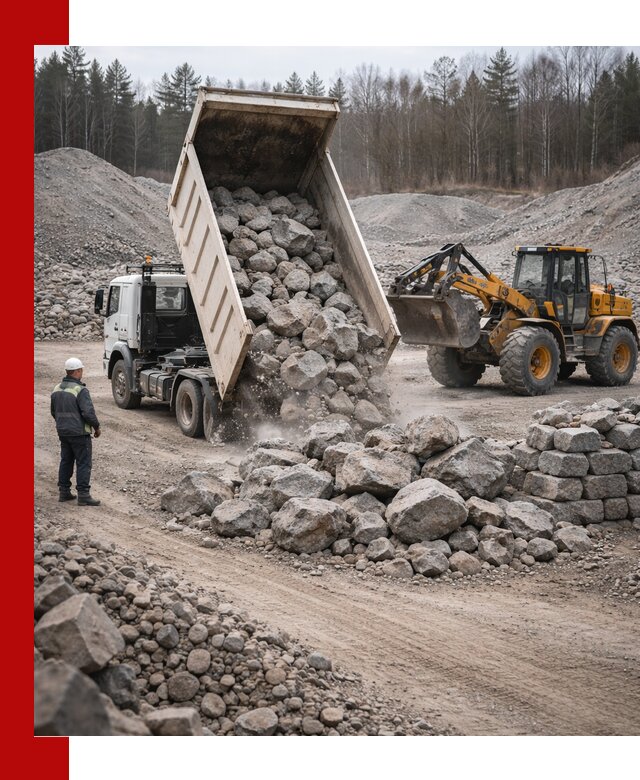 Доставка и продажа бутового гранитного камня в Торжке