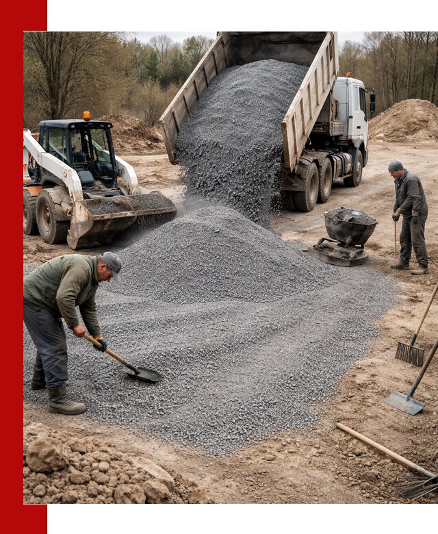 Отсев для подсыпки в Торжке — доставка и подсыпка на участок