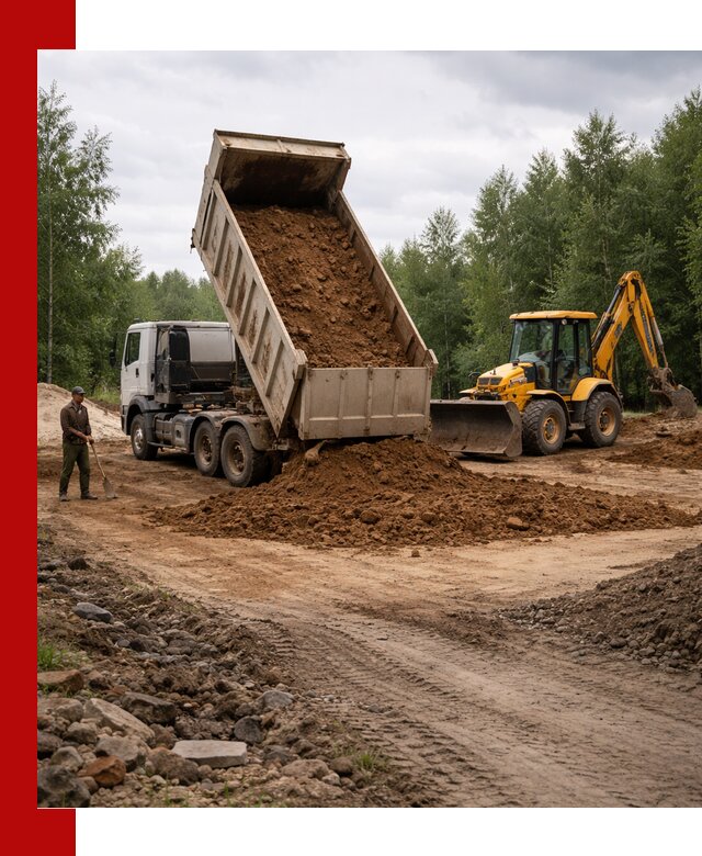 Доставка суглинка самосвалами в Торжке подсыпка и планировка