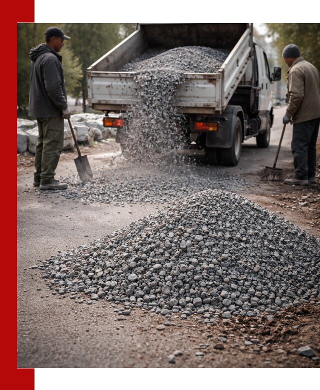 Гранитная крошка для посыпки дорог и тротуаров в Торжке