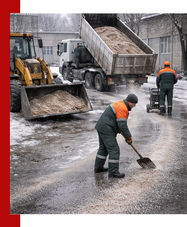 Реагент против гололеда с доставкой и нанесением в Торжке