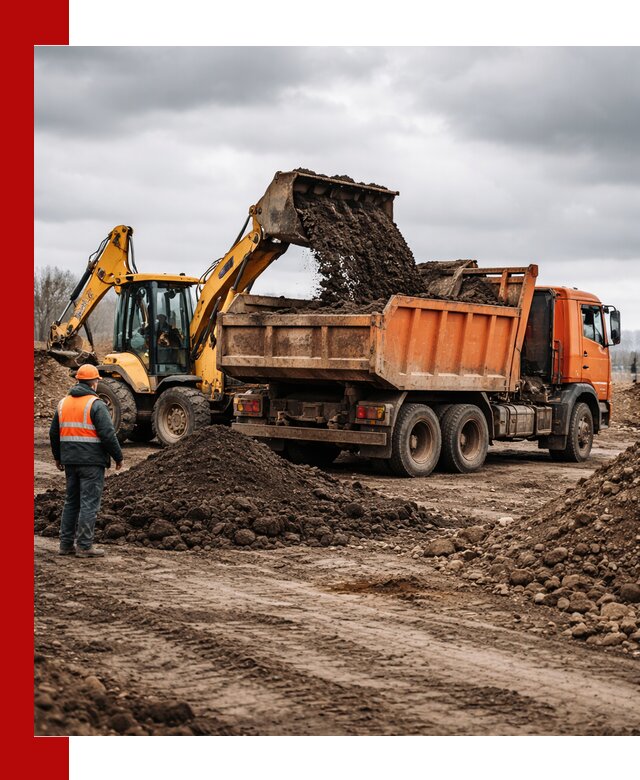 Вывоз грунта и строительного мусора в Торжке грузовыми самосвалами