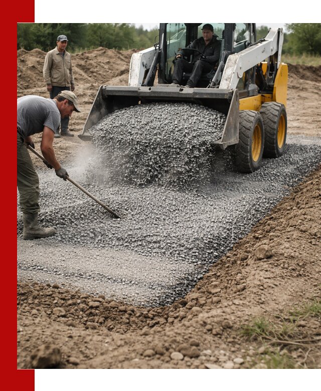 Устройство щебеночной подушки в Торжке для дорог и фундаментов